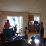 The baloon tossing game was a great hit.