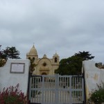 The beautiful gates of  the San Carmel Mission