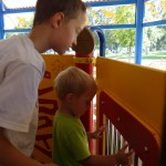 Ryan and Tyler play at the Carousel Playground.