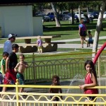 AJ playing at the splash zone at Fairmount park.