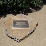 A dedicatory plaque at the Helen Hays Yeagar Memorial Grove.