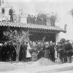 President Roosevelt planting one of the Tibbets trees on May 8, 1903 at the Mission Inn.