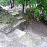 This picture shows the many layers of building at Cahal Pech.