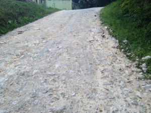 The road up to Cahal Pech was very rocky and steep.