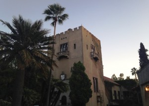 The main tower of the castle is very imposing.