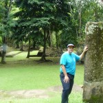 John overlooking the plaza and ball court.