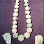 A full Mayan jade necklace.