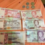 Different Belizean currency.