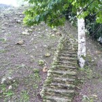 My friend and I slipped on these steps at A4 trying to find an ancient grave.
