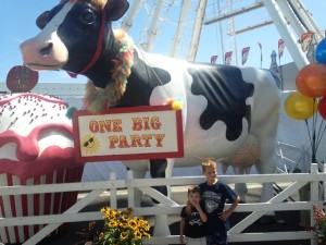 The theme for the fair was "One Big Party". We brought along AJ's friend who got in for free.