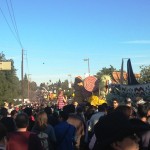 There were two miles of floats and crowds at the viewing area.