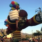 This flying clown float was huge.