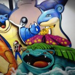 I liked this pokemon mural, very creative.