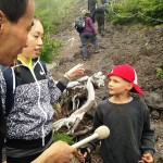 On the way to the 7th station AJ was interviewed by a local news crew.