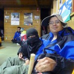 Inside the hut it was warmer, but at 12,000 feet it was still cold enough to warrant keeping our cold weather gear on.