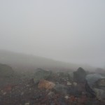 The crater was very foggy and windy. From our view it looked like if you fell in it would be instant nothingness.