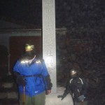 AJ and John at the shrine at the top of Mt. Fuji.